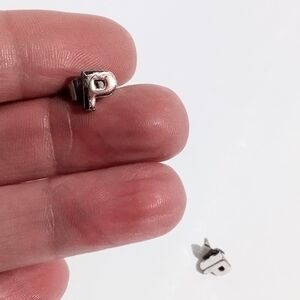 Silver 'P' Stud Earrings